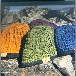 Colorful wool beanie Made in US